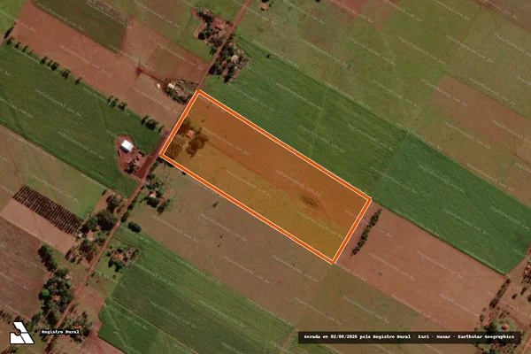 Imagem de satélite de P.A. Alambari FAF - Lote 102 em SIDROLÂNDIA - MS