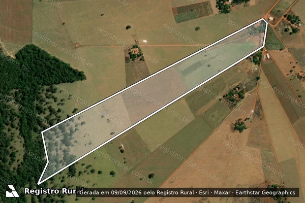 Imagem de satélite de PA CANUDOS LOTE 117 em PALMEIRAS DE GOIÁS - GO