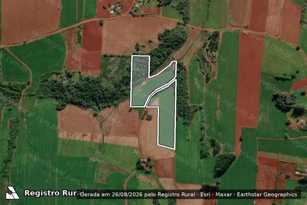 Imagem de satélite de SDE MATRICULA 56.673 E 56.674 em VENÂNCIO AIRES - RS