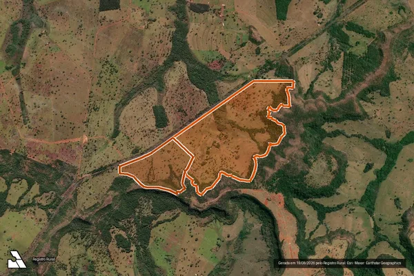Imagem de satélite de FAZENDA LAGOA DANTA em PRATA - MG
