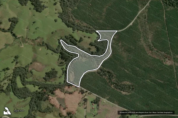 Imagem de satélite de Fazenda Ventura - Matrícula 10741 em Ponte Alta - SC