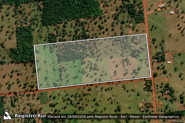 Imagem de satélite de Lote 22 ? Projeto de Assentamento Campo Verde - Lote 22 em Terenos - MS