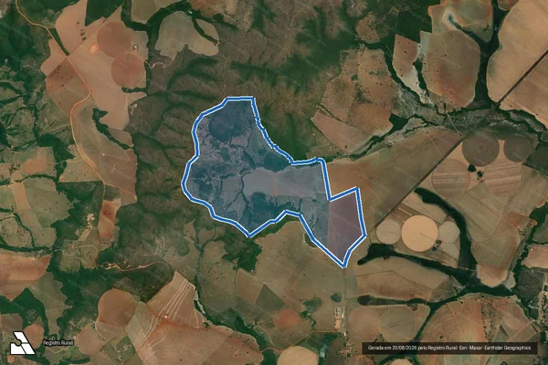 Imagem de satélite de FAZENDA SÃO JORGE - 001 em Guarda-Mor - MG