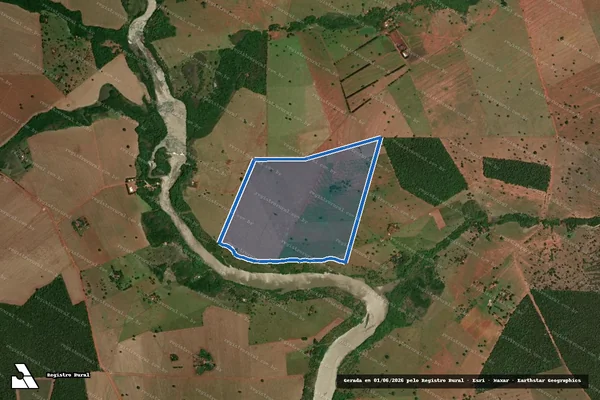 Imagem de satélite de FAZENDA RIBEIRÃO DOS PAULAS E SÃO JOÃO - FAZENDA RIBEIRÃO DOS PAULAS E SAO JOÃO / GLEBA 01 em Cachoeira Alta - GO