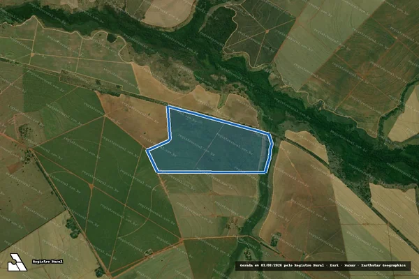 Imagem de satélite de Fazenda São João - FAZENDA SAO JOAO    GLEBA  B em Ouro Verde - SP