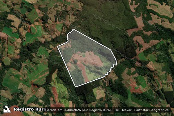 Imagem de satélite de PARTE DO QUINHÃO Nº 01, E QUINHÃO Nº 02, DO IMÓVEL DENOMINADO "JUQUIA DE CIMA" - Parte 3 em Goioxim - PR