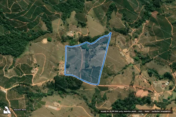 Imagem de satélite de Rio Claro e Corrégo Santo Antonio - Gleba-03 em Nova Resende - MG