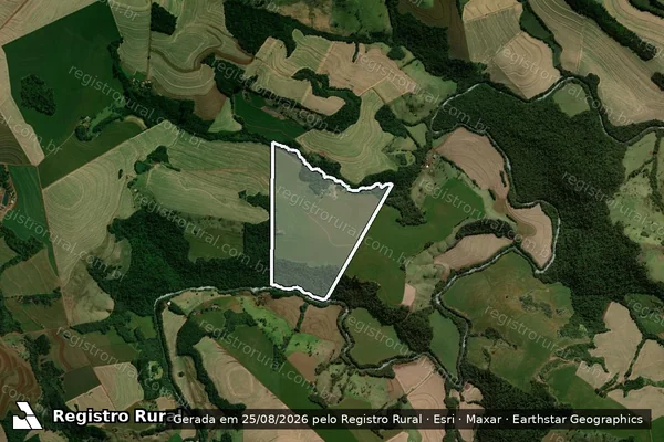 Imagem de satélite de LOTE RURAL N° 02-A DA GLEBA N° 07 DA COLÔNIA ?A? CASCAVEL - Parte 1 em Corbélia - PR