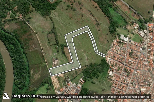 Imagem de satélite de ÁREA DE TERRAS REMANESCENTE - GLEBA 5 em Lorena - SP