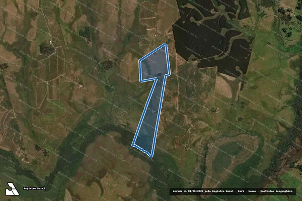 Imagem de satélite de NIEDERAUER - CERRO - Matrícula 40.921,26.556,25.557 em Sant'Ana do Livramento - RS