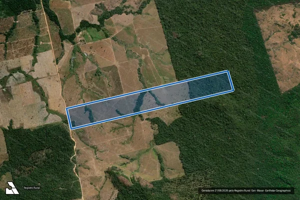 Imagem de satélite de FAZENDA LUA NOVA - MAT. Nº 1780 em Nova Bandeirantes - MT
