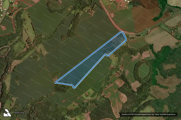 Imagem de satélite de Fazenda Santa Rosa do Rochedo e Lageado - Lugar Denominado Nova Orlândia - Fazenda Santa Rosa do Rochedo e Lageado em Jataí - GO
