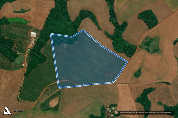 Imagem de satélite de PARTE DO LOTE N°8, GLEBA N°1, OURO VERDE, IMOVEL CHOPIM - PARTE DO LOTE N°8, GLEBA N°1, OURO VERDE, IMOVEL CHOPIM em São João - PR
