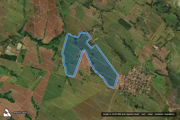 Imagem de satélite de FAZENDA MARIPÁ - GLEBA A em Pracinha - SP