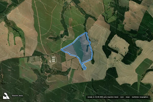 Imagem de satélite de Fazenda Simonetti - Área Remanescente em Pratânia - SP
