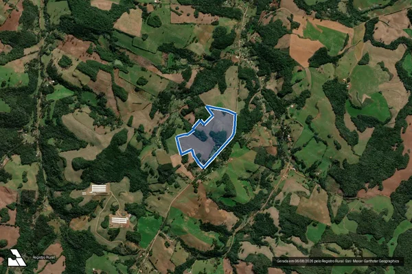 Imagem de satélite de Pizzamiglio - Matrícula R61, R68, R79, R106, R125/504 e R8/23.348 em Lagoa Vermelha - RS