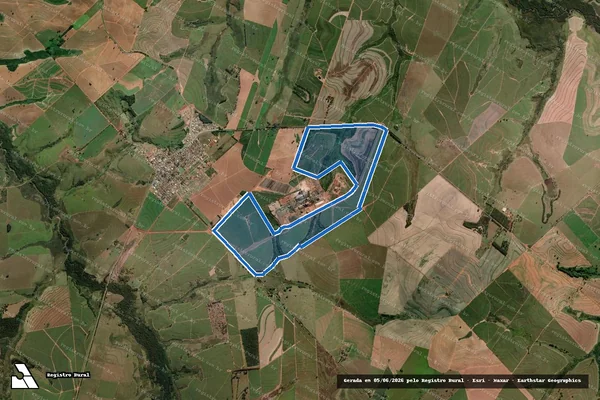 Imagem de satélite de FAZENDA POUSO ALEGRE Matr. 47.180 - PARTE 1 em Queiroz - SP
