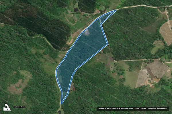 Imagem de satélite de FAZENDA ESTEIRO DO MORRO em Jacupiranga - SP
