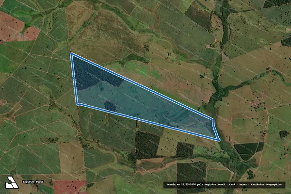 Imagem de satélite de Estância Rancho Alegre - Matrícula 4.449 em Aparecida d'Oeste - SP