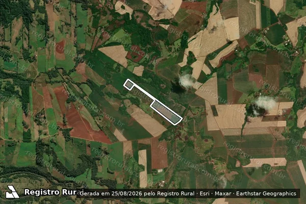 Imagem de satélite de FRAÇÃO DO LOTE RURAL N° 139 DA 13ª SECÇÃO SANTO CRISTO - Parcela 1 em Tuparendi - RS