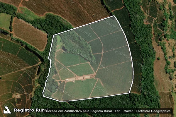 Imagem de satélite de FAZENDA ALVORADA - Matrícula 1554 em Monte Santo de Minas - MG