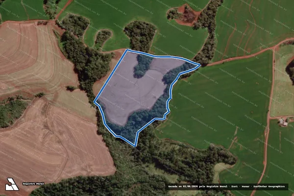 Imagem de satélite de PARTE DO LOTE RURAL Nº 177, 1ª SEÇÃO BRASIL - Parcela 1 em Derrubadas - RS