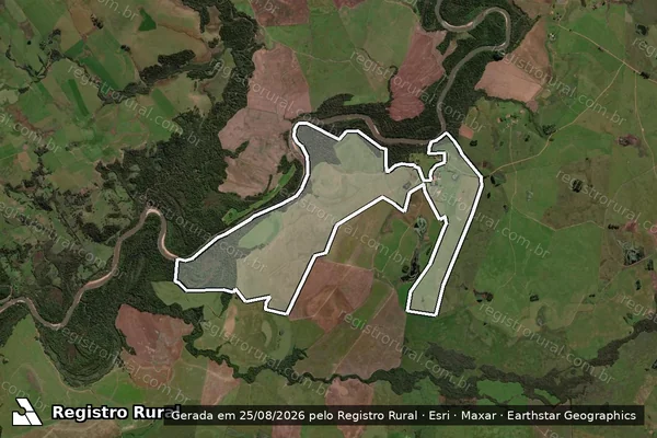 Imagem de satélite de FAZENDA SANTO ANTONIO - Gleba A em São Vicente do Sul - RS