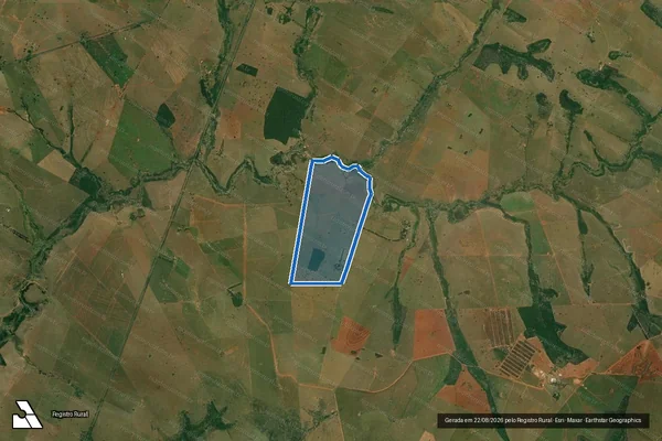 Imagem de satélite de Fazsenda São Felipe - Matrícula 5.948 em Piquerobi - SP