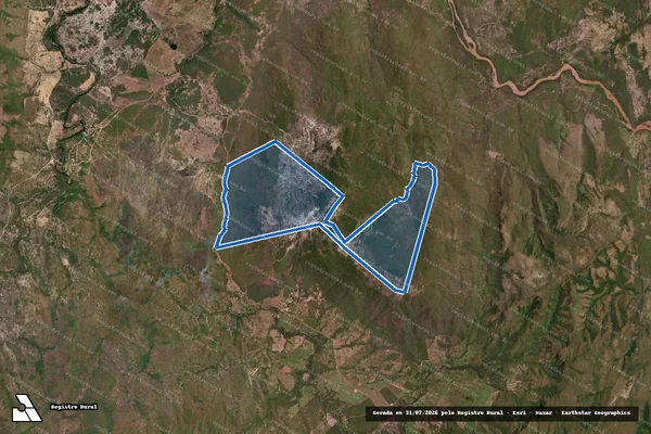 Imagem de satélite de FAZENDA BREJAS OU LAVADO ? GLEBA 1- 02- 03 - PARTE 1 em Nova Roma - GO