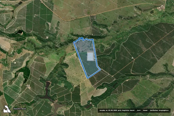 Imagem de satélite de FAZENDA RANCHO ALEGRE - 001 em Eunápolis - BA