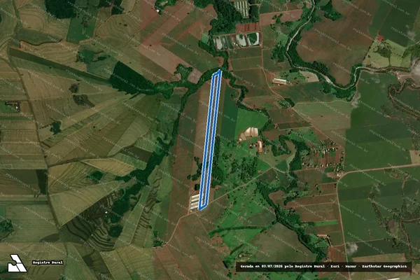 Imagem de satélite de LOTE RURAL N 284-A DO BAIRRO BONITO, GLEBA RIO VERDE-2 em Jesuítas - PR