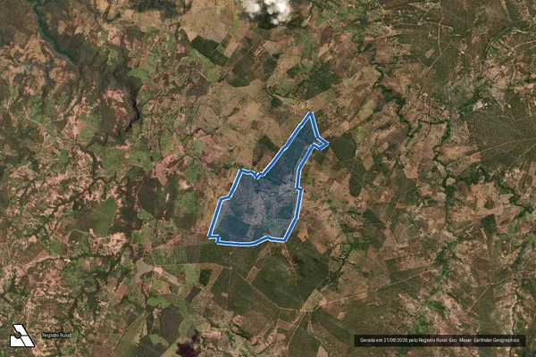 Imagem de satélite de Fazenda Gameleira II - Gleba 01 em Brasília de Minas - MG