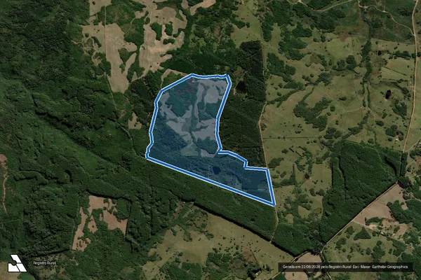 Imagem de satélite de Fazenda Cabure - 1 em Encruzilhada do Sul - RS