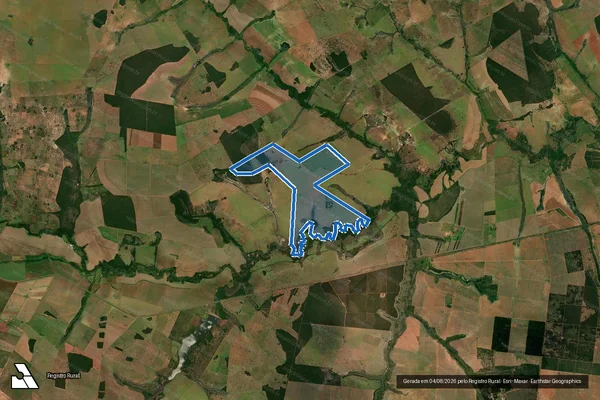 Imagem de satélite de Fazenda Pé de Boi ? Gleba 2 - Gleba 02 em Jaraguari - MS