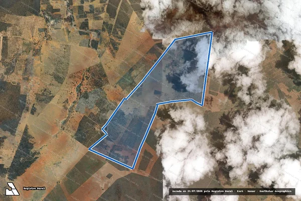 Imagem de satélite de FAZENDA CAATINGA DO MOURA - Parte 1 em Jacobina - BA