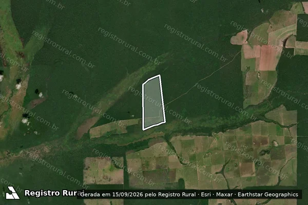Imagem de satélite de Lote 21A, do Setor Mequéns, da Gleba Guaporé / Única