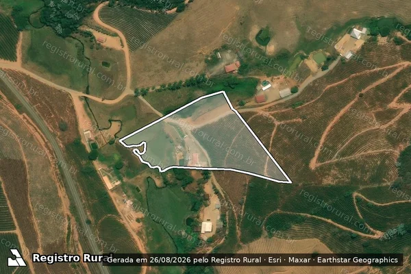 Imagem de satélite de Sítio Boa Vista - GLEBA 12 em Ervália - MG