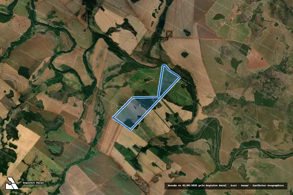 Imagem de satélite de FAZENDA CONFUSÃO e CONFUSÃO PARAÍSO HORIZONTE - 001 em Santo Antônio da Barra - GO