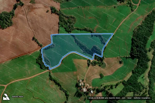 Imagem de satélite de Lote rural nº 47-A, gleba nº 08, Nova Perseverança - Matrícula 3160 em Flor da Serra do Sul - PR