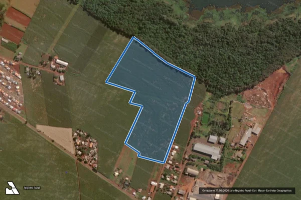 Imagem de satélite de Lote Rural n° 43-A da Gleba 14 do Imóvel Guairacá - Parcela 1 em Itaipulândia - PR