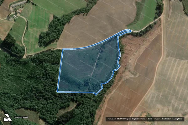 Imagem de satélite de Rural - Mato Dentro - Matrícula 14797 em Campo do Tenente - PR