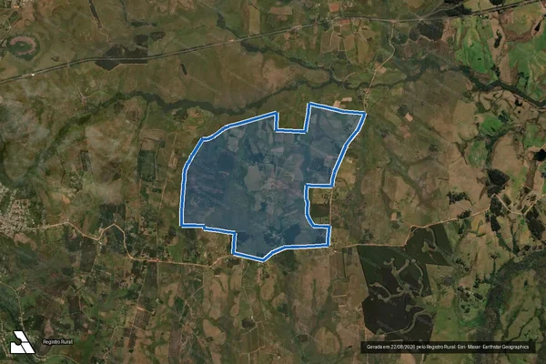 Imagem de satélite de ASSENTAMENTO ESTADUAL UNIÃO RODEIENSE - Matrícula 17.281, 17.282 em Sant'Ana do Livramento - RS