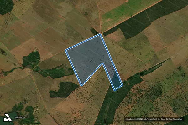 Imagem de satélite de Fazenda Rachel Área Desmembrada - Parte 1 em Água Clara - MS