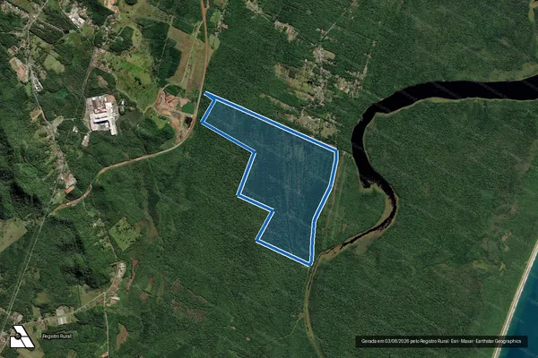 Imagem de satélite de FAZENDA GRAVATA - Gleba 01 em São Francisco do Sul - SC