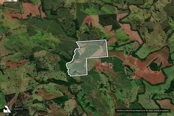 Imagem de satélite de Fazenda Piratuba - Lote nº 159-A-2, 160-2 e 159-C - Gleba 10-2ª  Parte - Colônia Cantu - Fazenda Piratuba - Lote nº 159-A-2, 160-2 e 159-C em Campina da Lagoa - PR