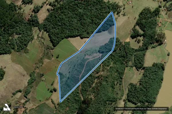 Imagem de satélite de FAZENDA DOS PRUDENCIOS - Matrícula 1.272 em São José do Cerrito - SC