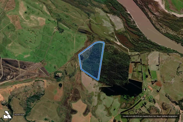 Imagem de satélite de FAZENDA CERRO DO TIGRE - Matrícula 4630 em Alegrete - RS