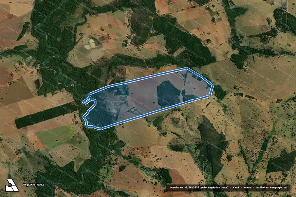 Imagem de satélite de FAZENDA denominada MARLI - 001 em Guapó - GO