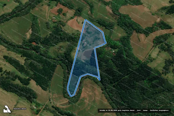 Imagem de satélite de Parte dos Lotes Rurais nº 43 e 44, Imóvel Lageado Grande - PARCELA 01 em Palma Sola - SC