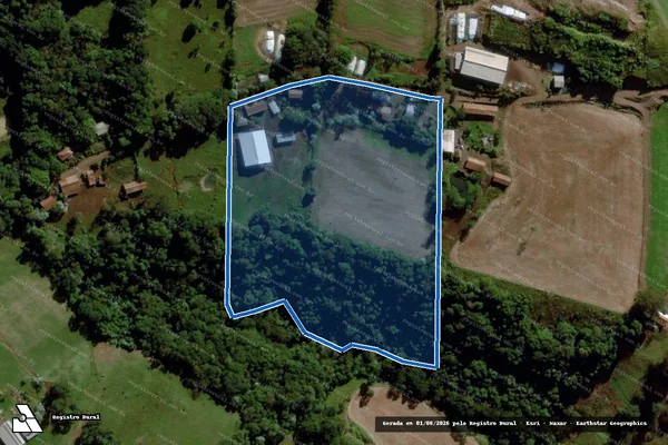 Imagem de satélite de LOTE RURAL Nº 112 - PARCELA 02 BAIXO em Cunha Porã - SC